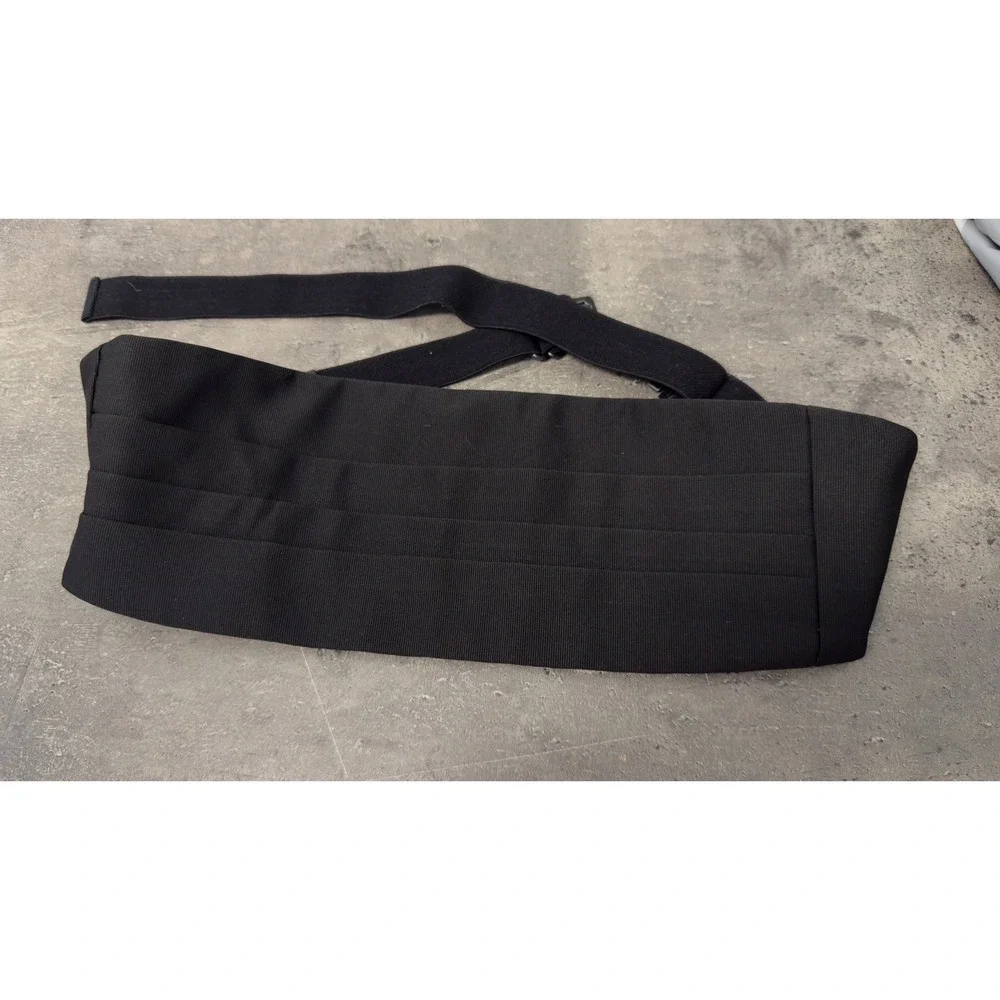 Jos.A Bank Mens Black Tuxedo Suit Jacket‎ 41R Pants 36X28 Cummerbund Formal 3 Pc